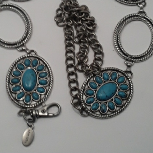 Turquoise and silver tone Chico’s belt - Picture 8 of 11